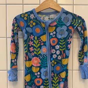 Little Sleepies Folk Floral zippy, size 12-18 months, GUC
